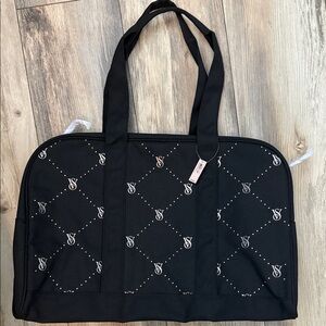 Victoria’s Secret Rhinestone Diamante Shine Black Duffle Bag Carry-On